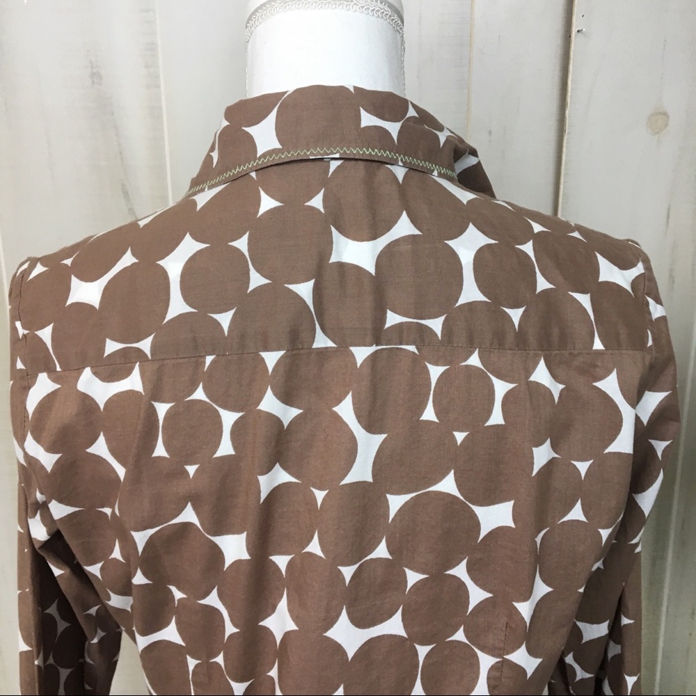 Boden Brown Polkadot Button Down Blouse - Picture 5 of 6